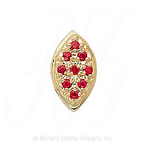 GS034 R - 14 Karat Gold Ruby Slide 
